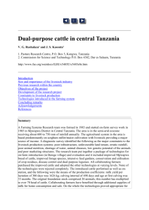 Dual-purpose cattle in central Tanzania V. G. Rushalaza¹ and J. S.