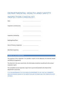 Departmental Health And Safety Inspection Checklist