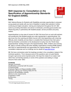 Specification for Apprenticeship Standards England