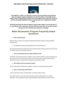 reuse water - Hays County WCID 1 & 2