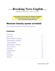 ESL Lesson: Mexican beauty queen arrested