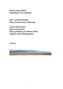 view the Place, Environment, Writing course booklet