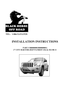 Installation Instructions for Jeep Patriot 2008-2015