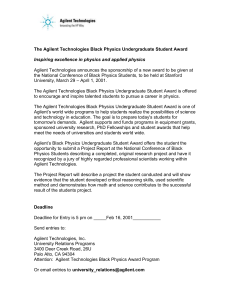 The Agilent Technologies Black Physics Student Award: