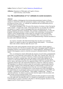 The Manifestations of We-Attitudes in Social Encounters