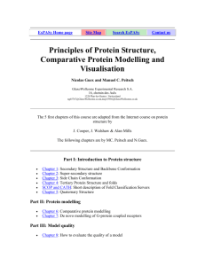 Principles of Protein Structure, Comparative Protein Modelling and