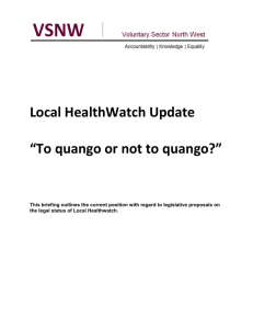 Local HealthWatch Update