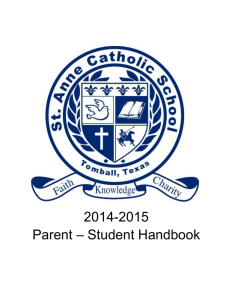 Parent/Student Handbook 2014-2015
