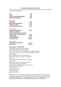 PRICE LIST FOR THE 24TH MARCH