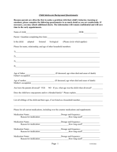 Child/Adolescent Background Questionnaire