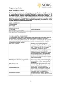 Draft revised undergraduate/postgraduate programme specification