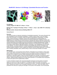 Biol643.001, Seminar in Cell Biology: Cytoskeletal Structure and