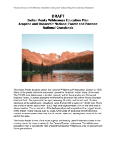 Indian Peaks Wilderness Education PlanArapaho and Roosevelt