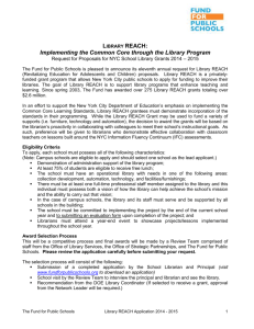 Library REACH Grant Application 2014-2015