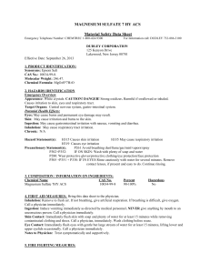 MAGNESIUM NITRATE ACS - Dudley Chemical Corporation