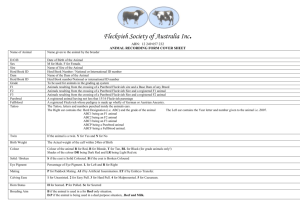 Animal Recording Form Cover Sheet