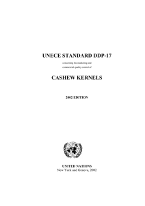 UNECE Standard for Cashew Kernels (DDP-17)