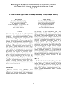 A Multi-facetted Approach to Teaching Modelling, via Hydrologic