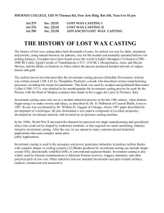 the history of lost wax casting