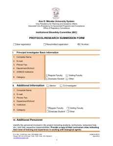 Protocol Submission Form - Sistema Universitario Ana G. Méndez