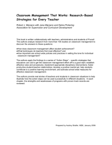 Classroom Management That Works: Research
