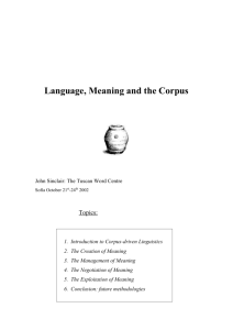 Introduction to Corpus-driven Linguistics