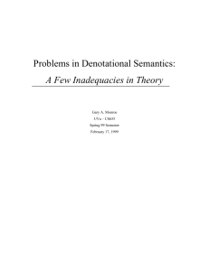 Problems in Denotational Semantics: A Few