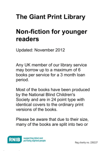 Non-fiction for younger readers in Giant Print (Word, 200KB)