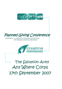 Planned Giving Conference - Salvation Army Australia