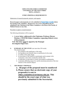 ETHICS PROPOSAL REQUIREMENTS - University of the West Indies