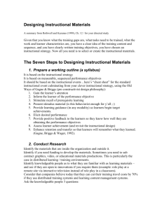 The Seven Steps to Designing Instructional Materials