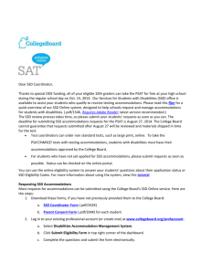 2014 PSAT/NMSQT® Dear SSD Coordinator Letter
