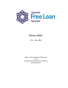 Volunteer Privacy Policy - Jewish Free Loan Toronto