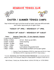 easter / summer tennis camps