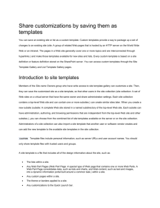 Share customizations by saving them as templates