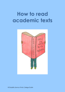 How to read academic texts
