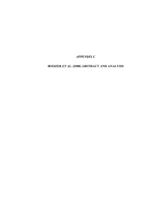 APPENDIX C BOOZER ET AL. (2000) ABSTRACT AND ANALYSIS