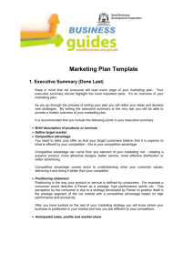 Marketing Plan Template - Small Business Development Corporation