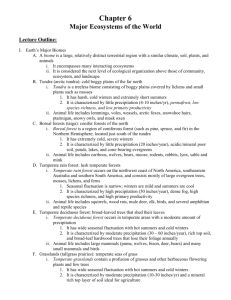 Ch. 6 Ecosystems & Biomes lecture notes