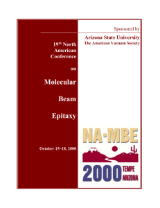 the conference program - ASU MBE Optoelectronics Research Group