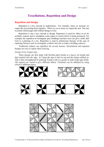 Tessellations, Repetition and Design