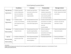 French Speaking Interaction Rubric (Teacher`s Copy)
