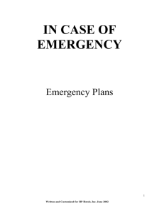 IN CASE OF EMERGENCY - HP