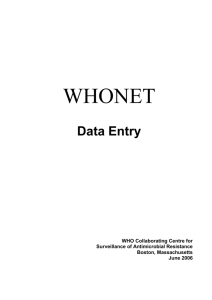 WHONET 3.Data entry