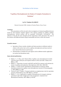 Invitation to the lecture "Capillary Electrophoresis for Study of