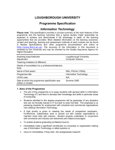 Information Technology - Programme Specification