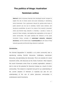 The Politics of Blogs: Australian Feminism Online