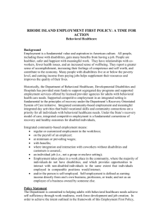 BHDDH Employment First Policy Background Information