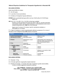 Referral Physician Guidelines for Therapeutic Hypothermia