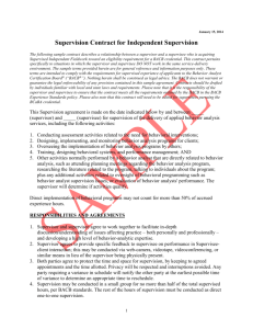Sample Contract: Independent Supervision